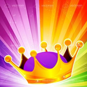 Abstract crown on multi-colored background